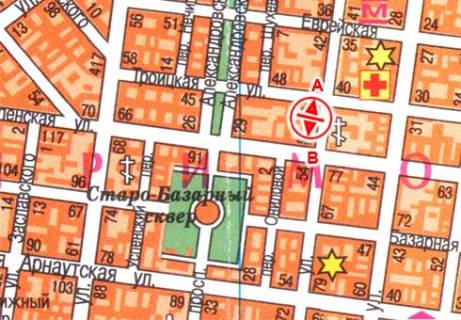 Citylight A in Odessa, 1.8x1.2  Katerinins'ka st., 50 scheme