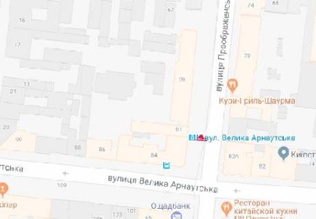 Citylight A in Odessa, 1.8x1.2  Preobrazens'ka st., 61 - B. Arnauts'ka st., zupinka scheme