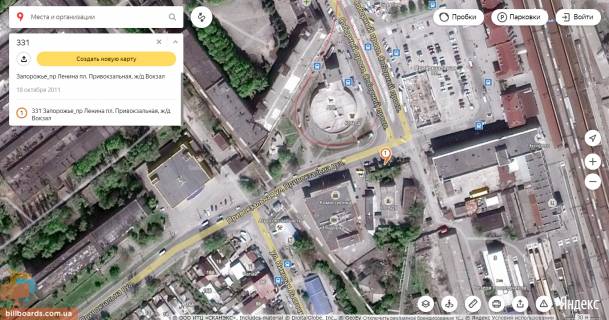 Prismatron, Prism A in Zaporizhzhya, 3х6  331_Zaporoz'e_pr Sobornyj  pl. Privokzal'naa, z/d Vokzal  - 414 scheme