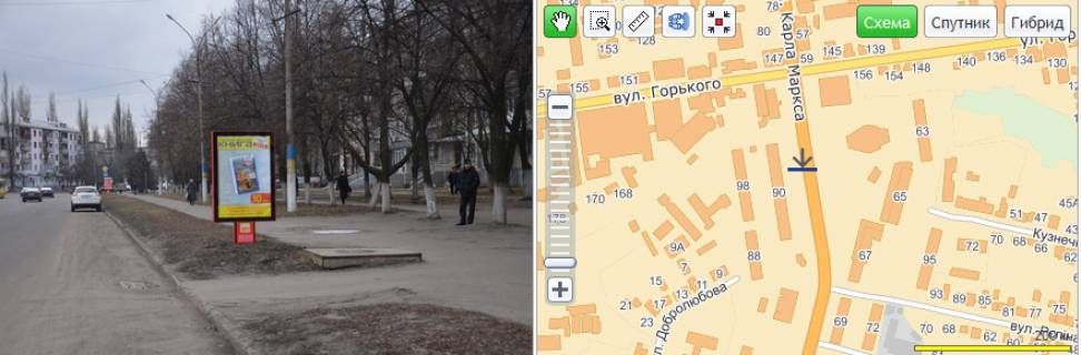 Citylight A in Pavlograd, 1,2x1,8  st. Central'na (navproti Sinevo, CENTR) scheme