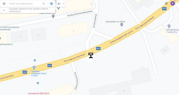 Billboard B in Kropyvnytskyi (Kirovograd) st.Poltavs'ka scheme