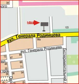 Billboard B in Kropyvnytskyi (Kirovograd), 3x6  st.Rodimceva, 100 scheme