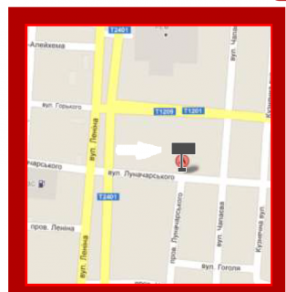 Billboard B in  (st. M. Zerova, na avtostancii) scheme