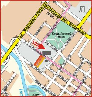 Billboard B in Kropyvnytskyi (Kirovograd) (bila supermarketa "FURSET") scheme