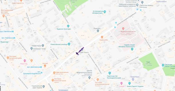 Citylight B in Kyiv, 1,2 X 1,8 м  st. Bul'varno-Kudravs'ka, 41 scheme