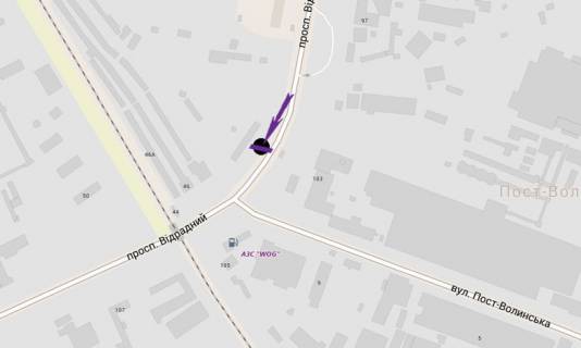 Prismatron, Prism A in Kyiv, 6 X 3 м  av. Vidradnij, navproti 103 - 270924 scheme