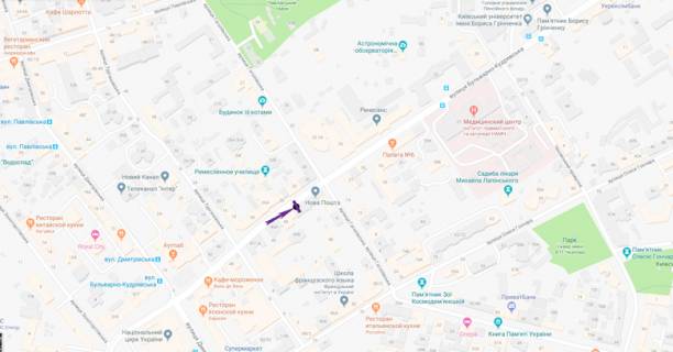 Citylight A in Kyiv, 1,2 X 1,8 м  st. Bul'varno-Kudravs'ka, 41 scheme