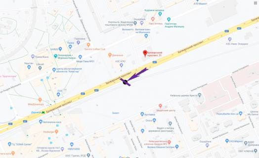 Billboard B in Kyiv, 6 X 3 м  av. Brovars'kij, 31/33 navproti, AZS KLO scheme