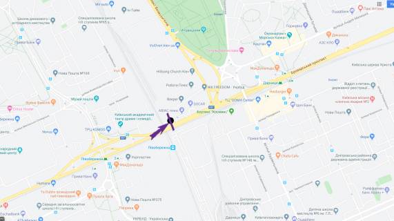 Billboard B in Kyiv, 6 X 3 м  av. Brovars'kij, 53 scheme