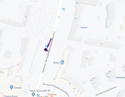 Prismatron, Prism A in Kyiv, 6 X 3 м  av. Cervonoi Kalini (av. Maakovs'kogo), 79 - 270698 scheme