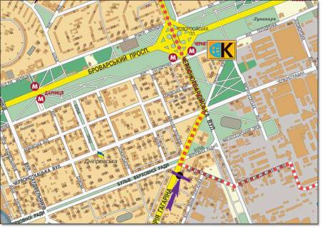 Prismatron, Prism A in Kyiv, 6 X 3 м  st. Leonida Kadenuka,20 (u.gagarina) - 270715 scheme