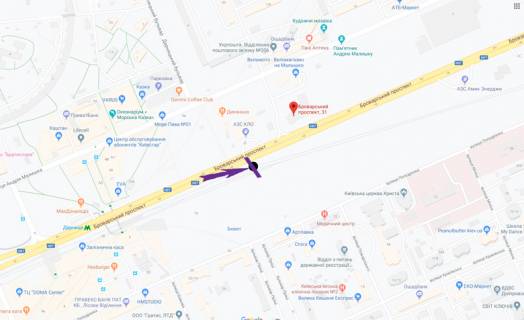 Prismatron, Prism A in Kyiv, 6 X 3 м  av. Brovars'kij, 31/33 navproti, AZS KLO - 270742 scheme