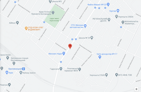 Billboard A in Kropyvnytskyi (Kirovograd) Kolhozna, 27 skola scheme