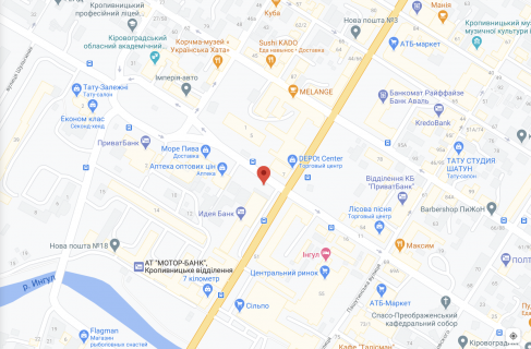 Billboard B in Kropyvnytskyi (Kirovograd) Centr - Restoran "Kiiv" scheme