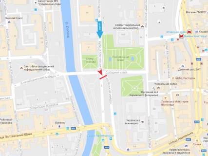 Video Billboard A in Kharkiv, 3,1х2,2  Klockovskaa st. - Sobornyj spusk, v centr (Pavlovskaa Plosad', Poltavskij Slah, Har'kovskaa nabereznaa) - 295703 scheme