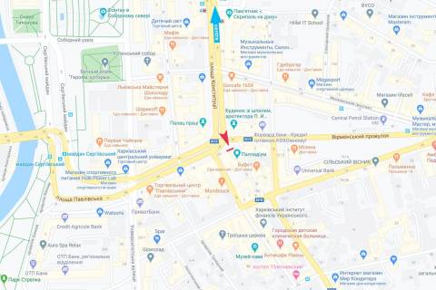 Video Billboard A in Kharkiv, 4,8x8,64  Pavlovskaa plosad', 20, Sumskaa st. i Kosturinskij per.,  centr (Panorama Launz, Panorama Lounge, TRC Palladium (Palladium)) - 295714 scheme