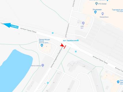 Video Billboard A in Kharkiv, 6x3  Geroev Truda st. - Barabasova st., TRC, iz centra (TRC "Karavan", TRC "Dafi") - 295700 scheme