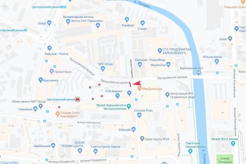 Video Billboard B in Kharkiv, 6x3  Piskunovskaa st. - Masinostroitel'nyj av., v centr - CENTRAL'̱NYJ RYNOK (Makdonal'ds, Dom Torgovli, metro) - 295715 scheme