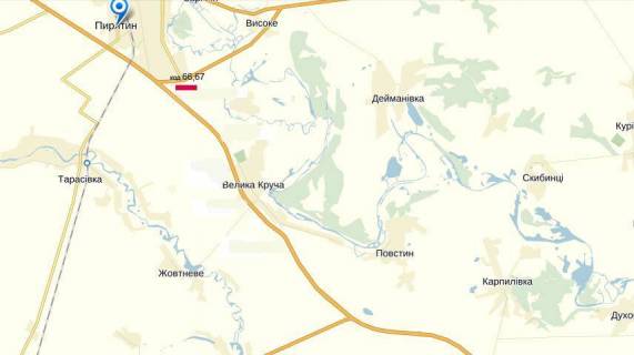 Billboard B in Piryatin Piratin / trassa Kiev-Har'kov (157 km.) scheme