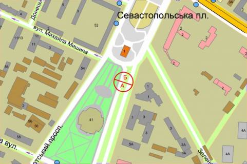 Citylight A in Kyiv, 1.2x1.8  Narodnogo Opolcenna,1 / Sevastopol's'ka plosa, rozpodiluvac  (livij) scheme