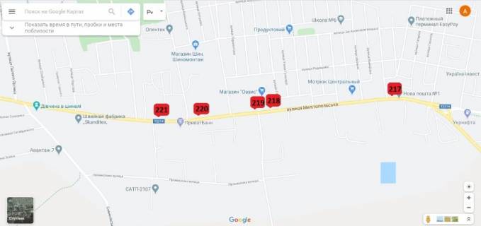 Billboard A in Kakhovka, 3х6  Melitopol's'ka (mag Agrospecpostac)_A scheme