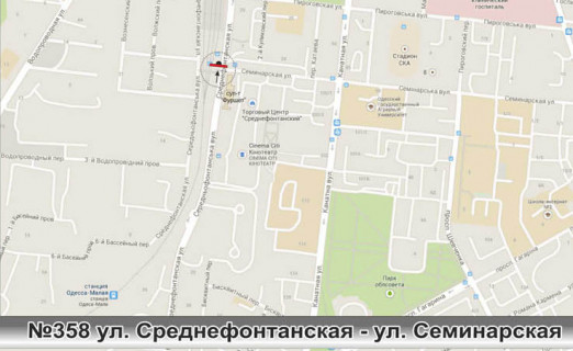 Billboard B in Odessa, 3x6 (gusak)  No358st.Srednefontaskaa -st. Seminarskaa TC"Srednefontaskij" scheme