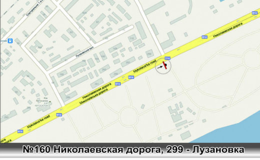 Billboard A in Odessa, 3х6  No160 Nikolaevskaa doroga ,299 - Luzanovka iz goroda scheme