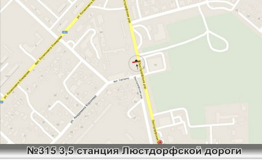 Billboard B in Odessa, 3x6 (gusak)  No316 3,5 st. Lustdorfskoj dorogi,55 - Inter-Avto, napravlenie na pl. Tolbuhina scheme