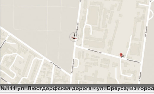 Billboard A in Odessa, 3x6  No111 st.Lustdorfskaa doroga - st. Breusa iz goroda st. flazok scheme