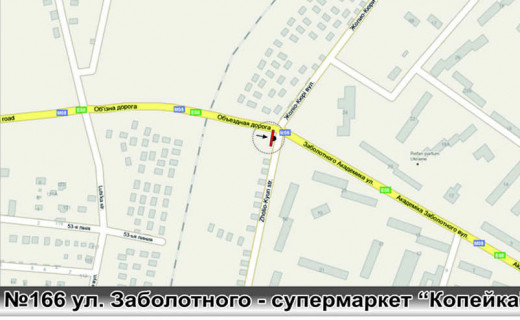 Billboard A in Odessa, 3х6  No166 Zabolotnogo -supermarket Kopejka st A scheme