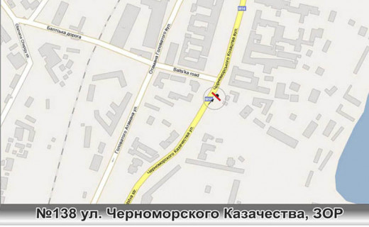 Billboard A in Odessa, 3х6  No138 Cernomorskogo kaz -ZOR scheme