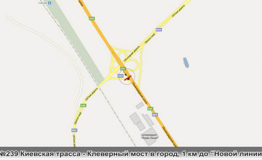 Billboard A in Odessa trasi, 3х6  No239 Kievskaa trassa - Klevernyj most v gorod 1 km do Novoj Linii stA scheme