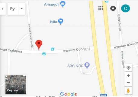 Billboard A in Petropavlivska Borshchagivka, 3x6  st. Soborna 2 gazova zapravka scheme