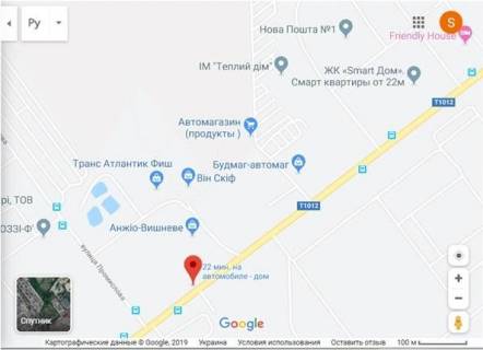 Billboard B in Vishnev, 3x6  st.Kievs'ka, povorot na Fozzi, v Kiiv scheme