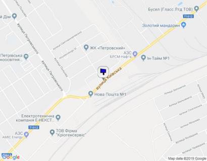 Billboard A in Svyatopetrivske, 3x6  st. Kievs'ka 27, na povoroti na ZK Petrovs'kij,  na Boarku scheme