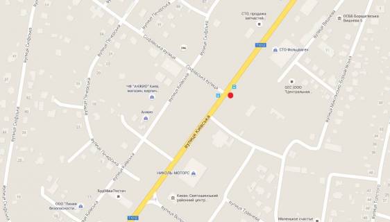 Billboard B in Sofiivska Borshchagivka, 3x6  st. Kievs'ka, Sil'po, AVTOZAZ, iz Kieva scheme