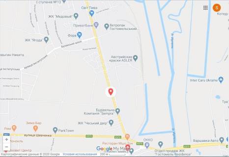 Billboard A in Gostomel, 3x6  vyezd na Varsavku, k trasse 150m scheme