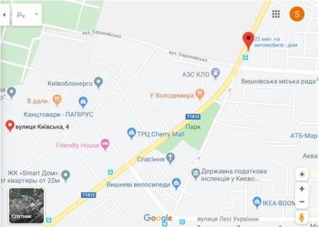 Billboard B in Vishnev, 3x6  st.Kiivs'ka 5, iz Kieva scheme
