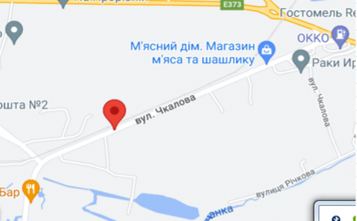 Billboard B in Irpin, 3x6  st.Ckalova, viizd z Irpena na Varsavku scheme