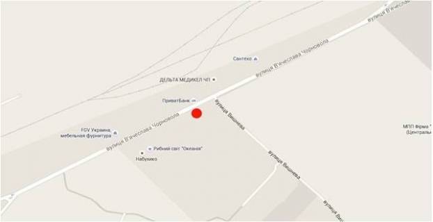 Billboard A in Vishnev, 3x6  st.Cornovola, naproti Delta Medical, v Kiiv scheme