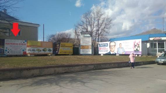 Billboard B in Malin, 3х6  pl. Sobornaa,  centr, otd.Aval', fasad, levyj, ATB-250m Photo 1