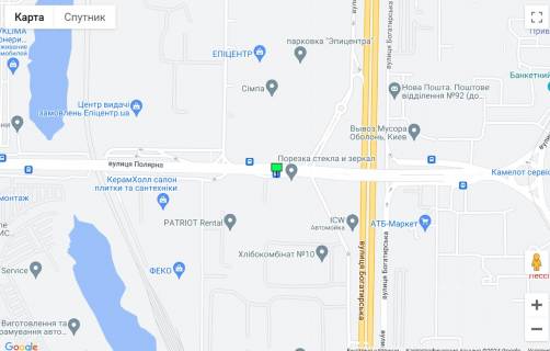 Billboard B in Kyiv, 3,15х6,20  st. Polarna / st. Bogatirs'ka scheme