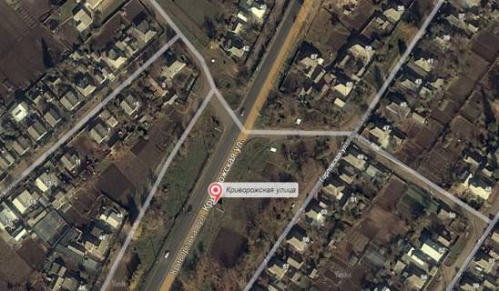 Billboard A in Slovyansk, 3x6  st. Krivoriz'ka, na v'izdi v m. Slov'ans'k (napramok na Slov'ans'k) scheme