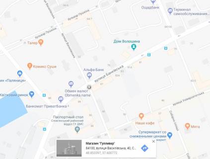 Billboard B in Slovyansk, 3x6  perehresta st. Bankivs'ka/st. Vasilivs'ka scheme