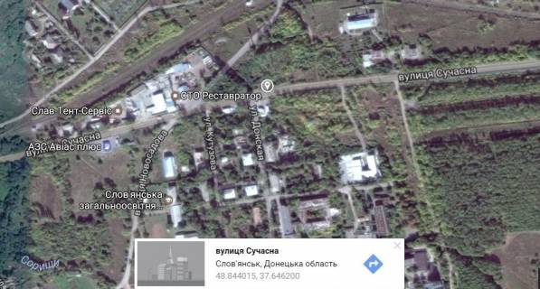 Billboard A in Slovyansk, 3х6  perehresta st. Sucasna/st. Novosadova scheme