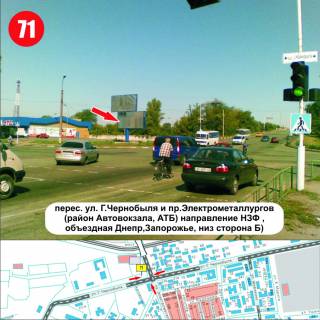 Billboard B in Nikopol perehresta st.Geroiv Cornobila ta st.Elektrometalurgiv (r-n avtovokzalu TC <<ATB>>) napramok NZF (niz) Photo 1