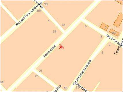 Billboard A in Sumi st. Romens'ka, 23 scheme