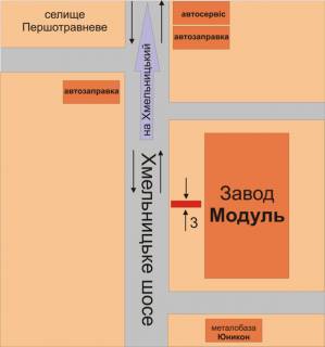 Billboard B in Kam'yanets-Podilsky, 3х6  Hmel'nic'ke sose posered cehu Modul' scheme