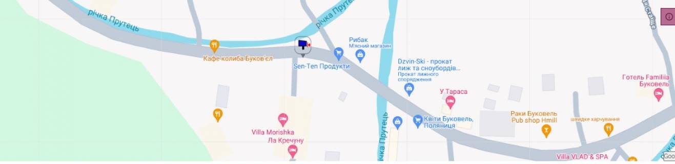 Billboard B in Bukovel, 3x6  Trasa N-09 Mukacevo-L'viv, doroga na Bukovel' (s.Polanica), villa Vlad, Leku, Moriska 1 900 m do Bukovela, napramok ruhu na Bukovel' scheme