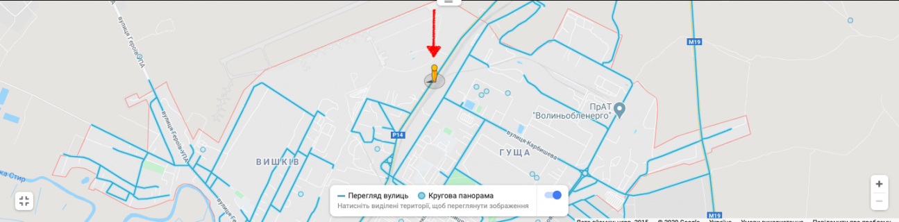 Billboard B in Lutsk, 3х6  st. Kivercivs'ka, viizd z mista  B st scheme